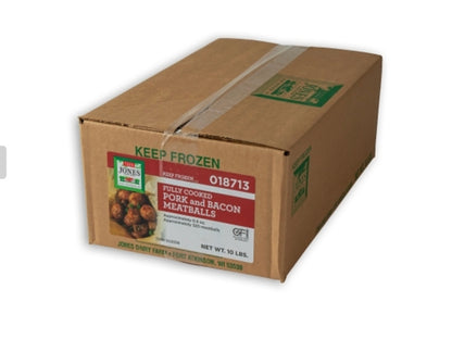 NEW: 10 lb Gluten-Free Pork and Bacon Meatballs, All Natural, No Additives, Pre-Cooked, Gluten-Free