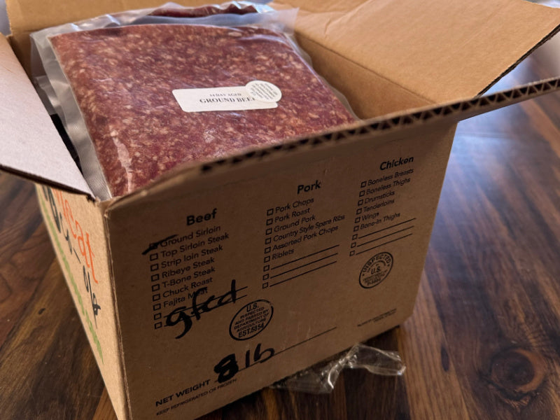 OVERSTOCK DEAL: 8 lbs. Local Grassfed/Finished Ground Beef Golden Hour Farm