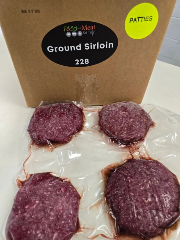 32ct. Natural Handmade Ground Sirloin Burger Patties (5-6oz each)