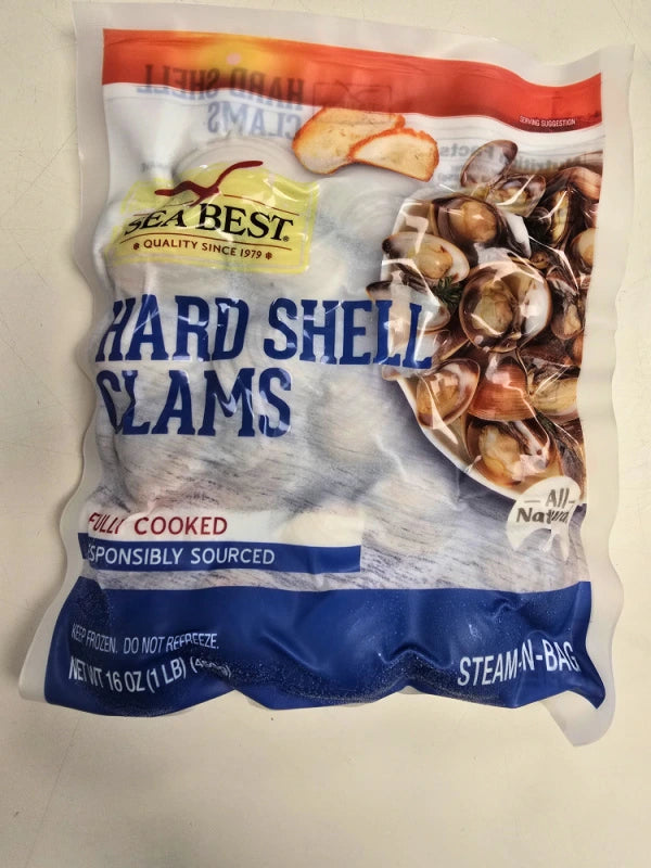 OVERSTOCK DEAL: Fully Cooked 10lb Case Farm Raised Clams in 10-1lb Packs (Steam-in-Bag Option)