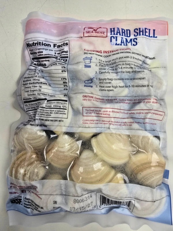 OVERSTOCK DEAL: Fully Cooked 10lb Case Farm Raised Clams in 10-1lb Packs (Steam-in-Bag Option)