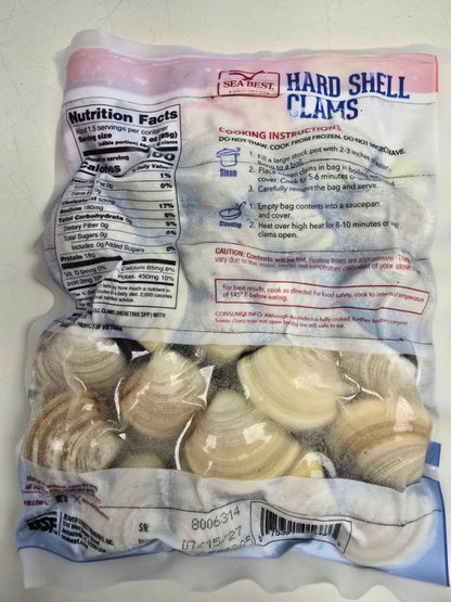 OVERSTOCK DEAL: Fully Cooked 10lb Case Farm Raised Clams in 10-1lb Packs (Steam-in-Bag Option)