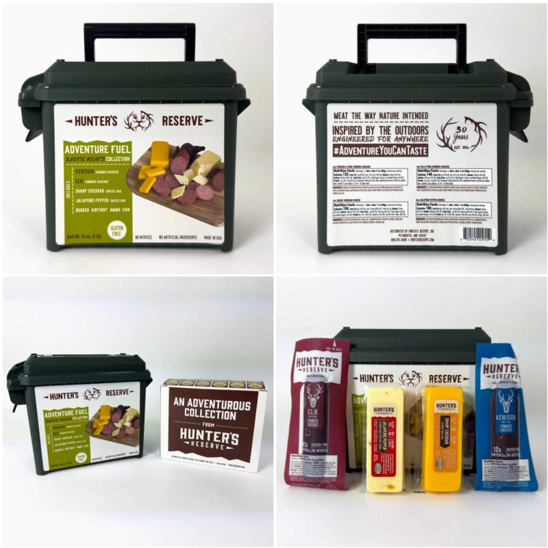 Limited Time: Ammo Gift Box with Exotic Summer Sausage and Artisan Cheese, Gluten Free, Nitrite Free and MSG Free