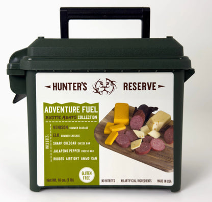 Limited Time: Ammo Gift Box with Exotic Summer Sausage and Artisan Cheese, Gluten Free, Nitrite Free and MSG Free