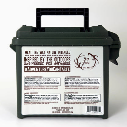 Limited Time: Ammo Gift Box with Exotic Summer Sausage and Artisan Cheese, Gluten Free, Nitrite Free and MSG Free