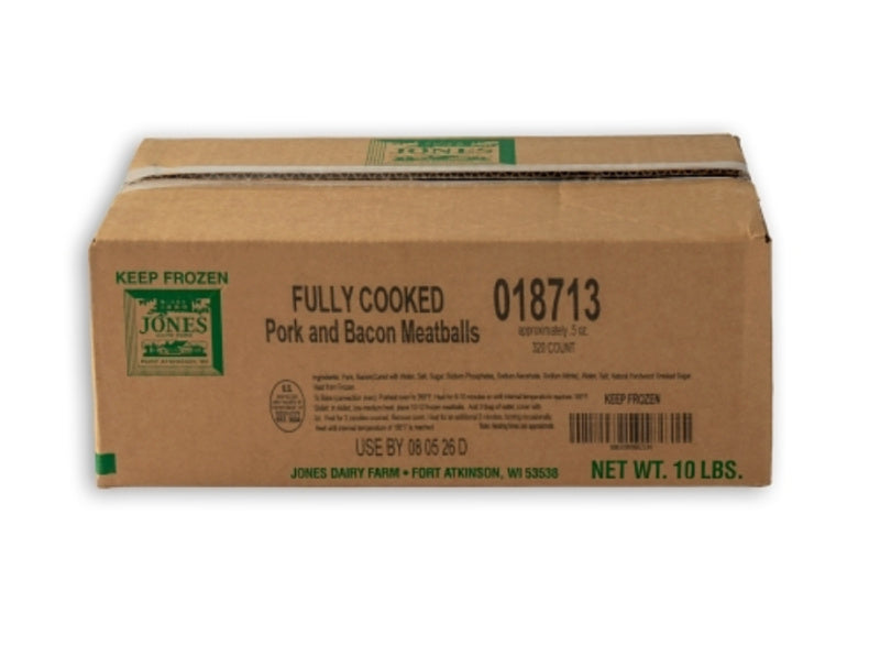NEW: 10 lb Gluten-Free Pork and Bacon Meatballs, All Natural, No Additives, Pre-Cooked, Gluten-Free