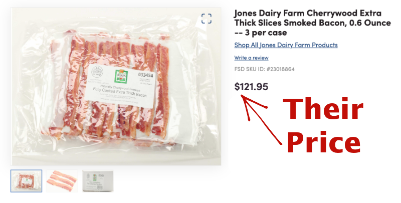 Limited Time: 300 Slice Ct. Fully Pre-Cooked Thick Sliced Bacon From Jones Natural Dairy