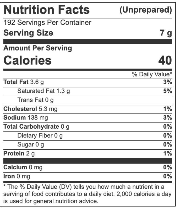 Nutrition facts