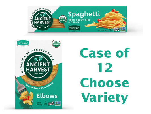 NEW: 12pk of Organic Gluten Free Pasta (Choose Elbows or Spaghetti) - Free From Top 8 Allergens