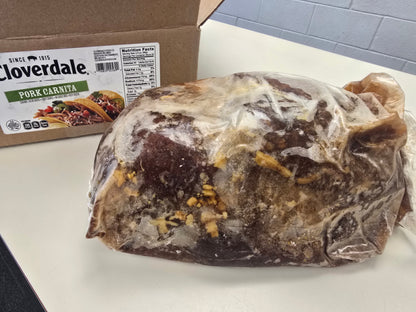 OVERSTOCK: 18lb Case of Fully Cooked Pork Carnitas, No MSG, Gluten Free