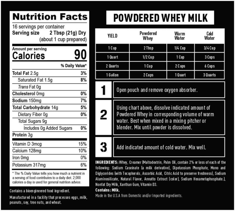 96 Servings, Ready Hour Powdered Milk Whey Protein Case Pack