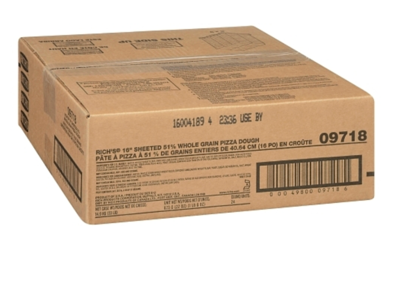 OVERSTOCK: 24 CT Case of Rich's 16in Whole Grain Proof & Bake Sheeted Pizza Dough