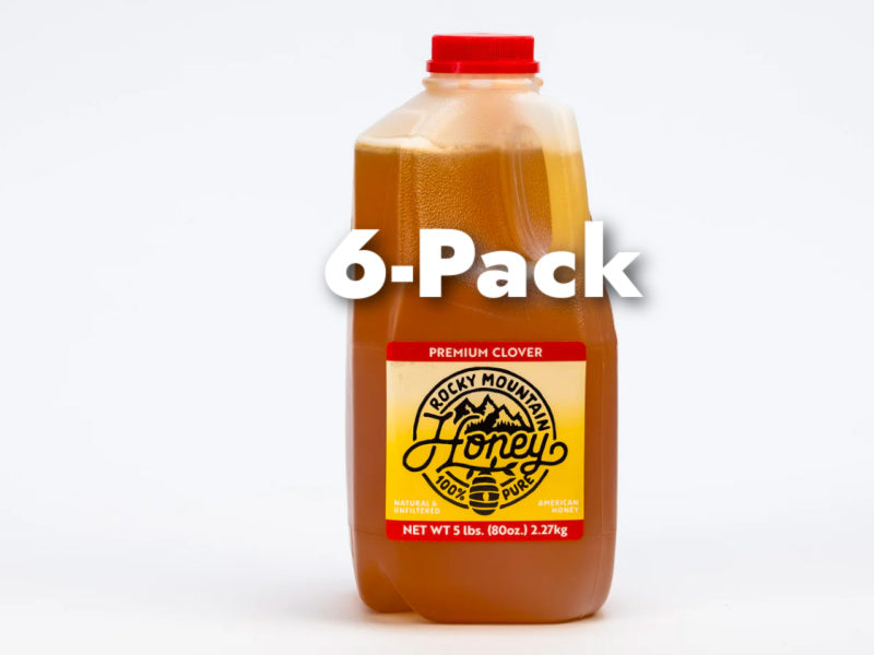 Raw Unfiltered Clover Honey 6-pk Case of 80z jugs (480oz total)