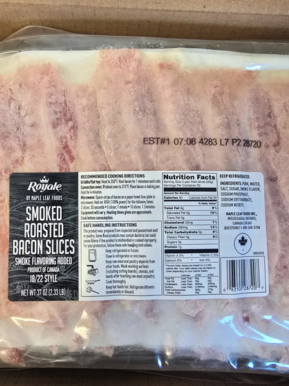 OVERSTOCK DEAL: 300 Slices Pre-Cooked Bacon (Equal to 20lb Fresh Case)