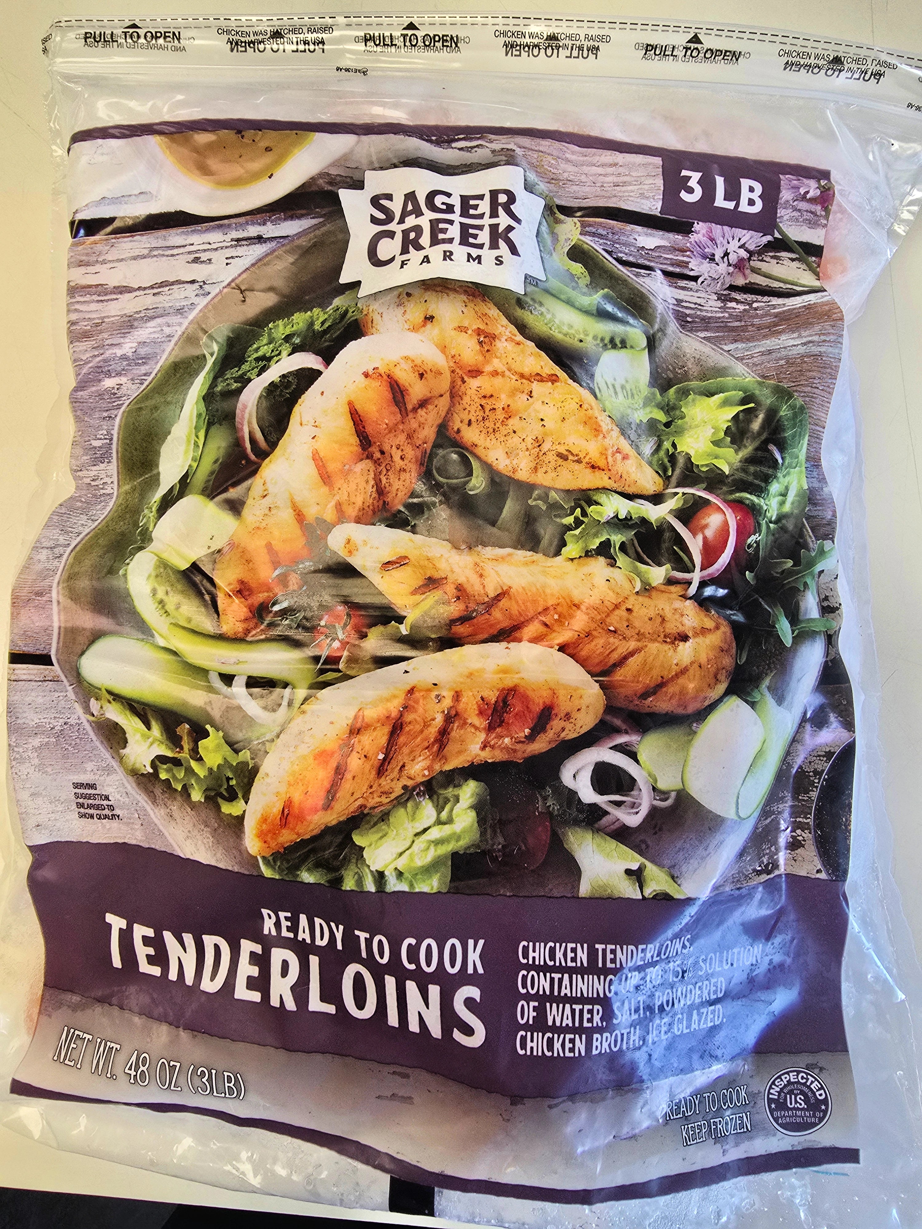 OVERSTOCK DEAL:  36 lb Case Frozen Individually Frozen Chicken Tenderloins (12 3-lb bags each case)