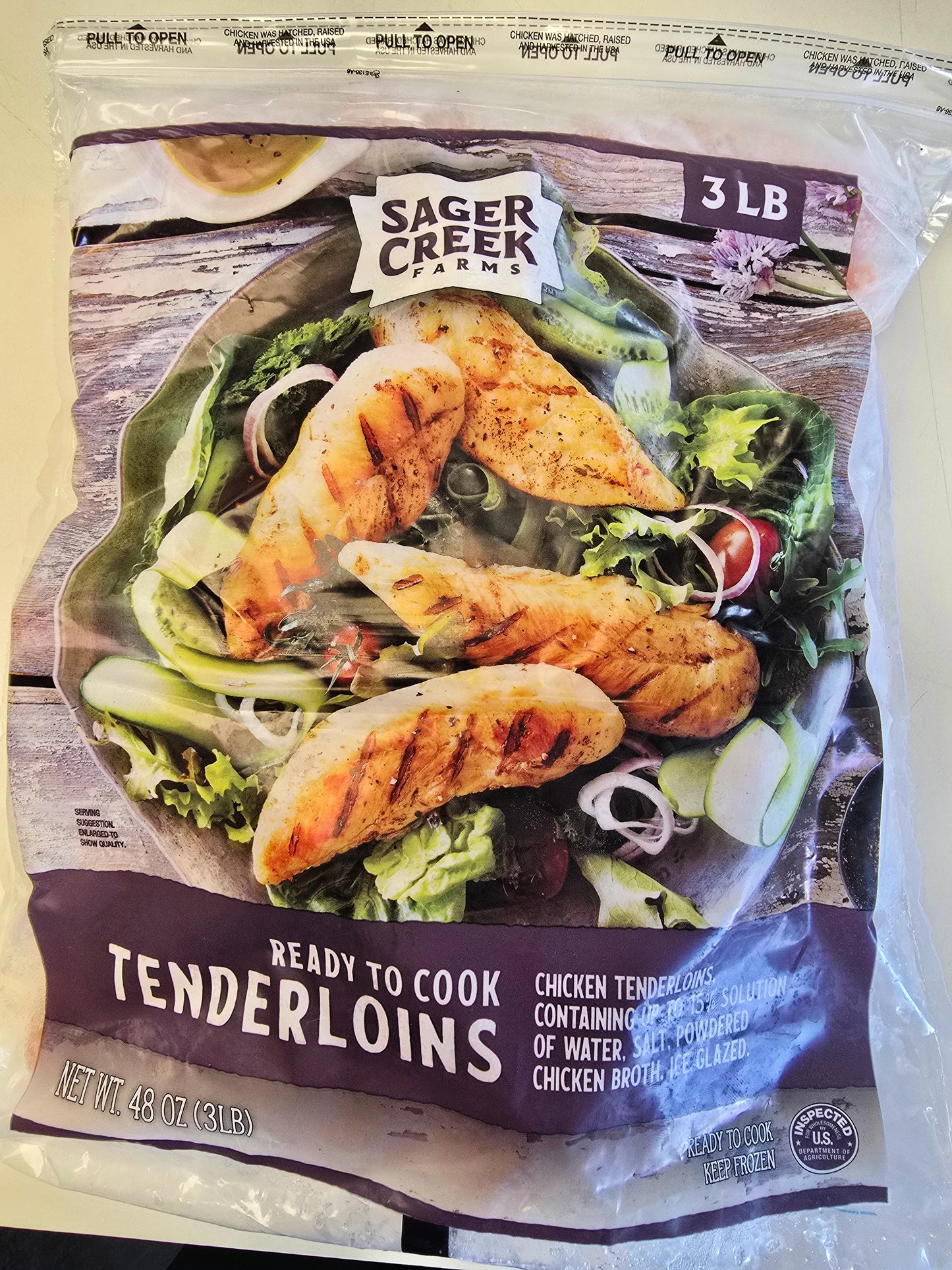 OVERSTOCK DEAL:  36 lb Case Frozen Individually Frozen Chicken Tenderloins (12 3-lb bags each case)