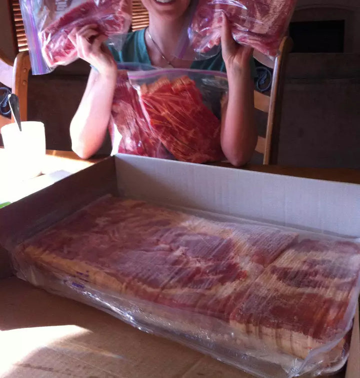 Co-op Favorite: 15 lb Case Thick Cut Bacon, Honey Cured, Locally Made