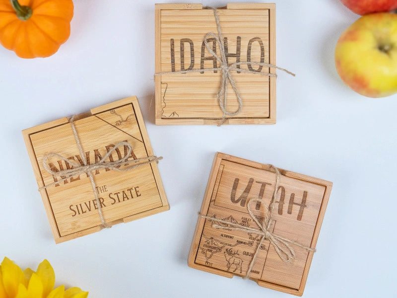 Limited Time: Set of 4 State Coaster Puzzles (Utah, Idaho, Nevada Shapes)