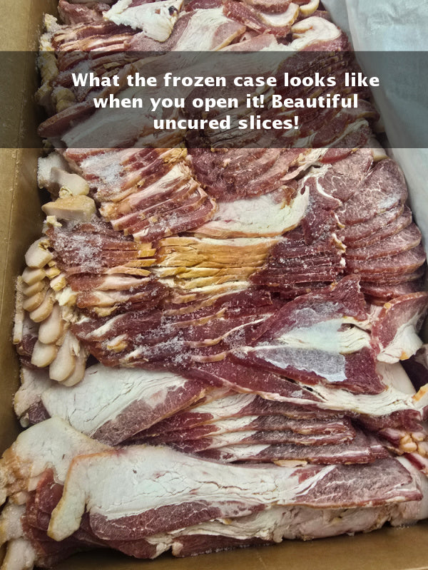 OVERSTOCK DEAL: 15 lb Case UNCURED Budget Cut Bacon Frozen