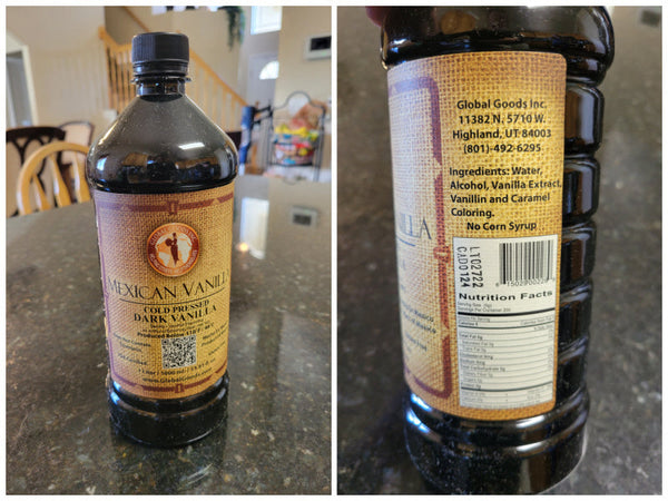 1 Liter (33.82 oz) PURE Mexican Vanilla, DARK