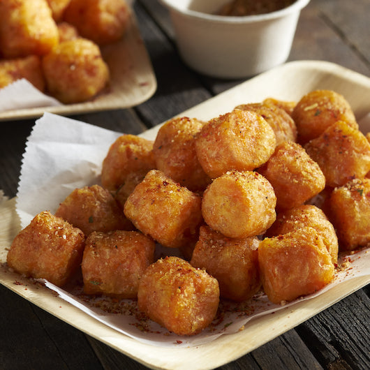OVERSTOCK: 15 lb Case Sweet Potato Tater Tots, packaged in 6-2.5 lb bags