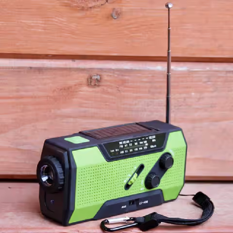 4-in-1 Solar Flashlight & AM/FM/Weather Radio w/ Hand Crank