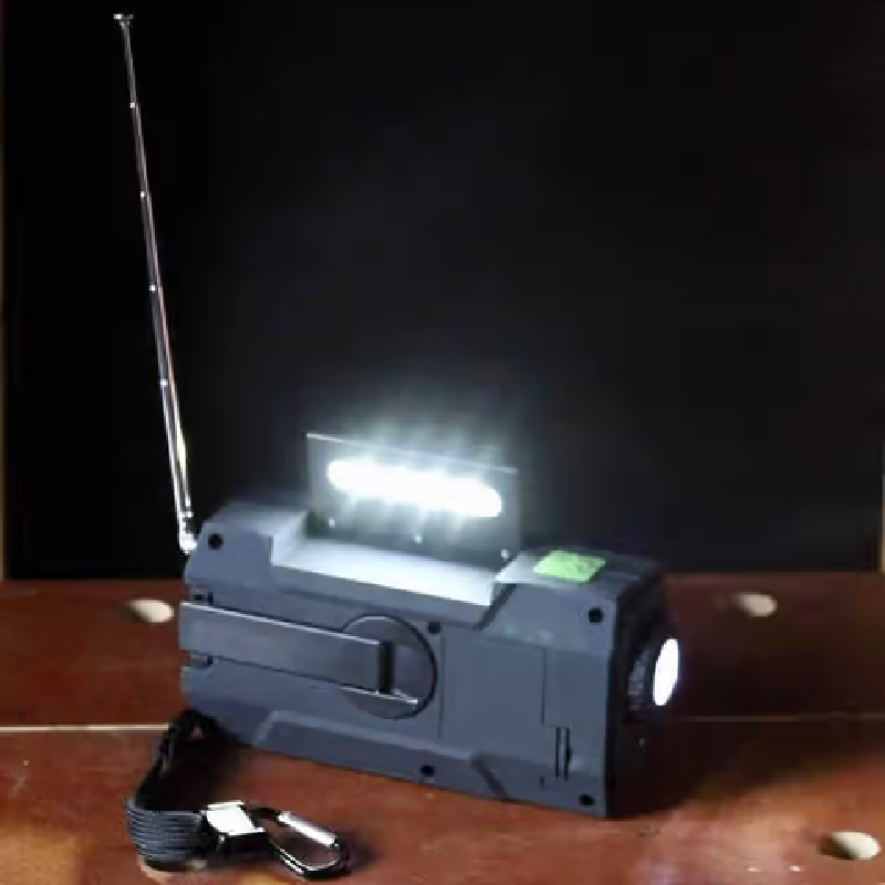 4-in-1 Solar Flashlight & AM/FM/Weather Radio w/ Hand Crank