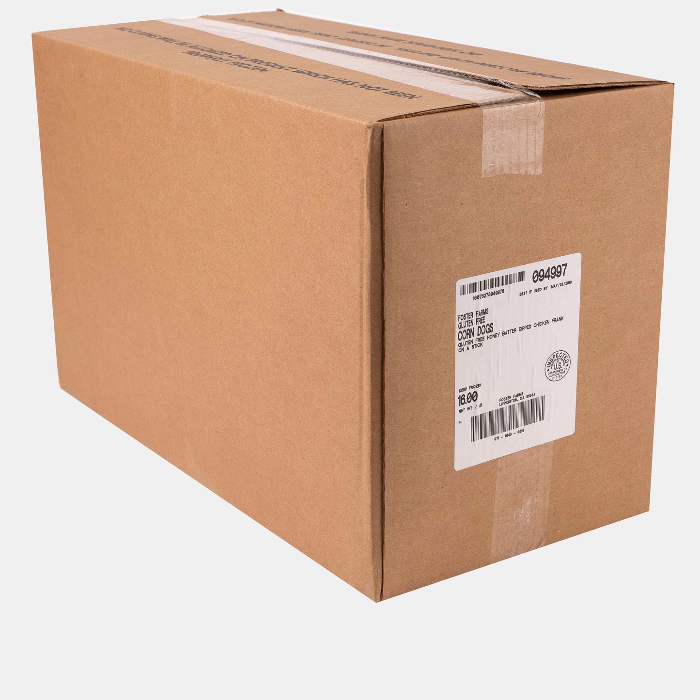 96 Ct. Case of Gluten Free Chicken Corn Dogs, Certified