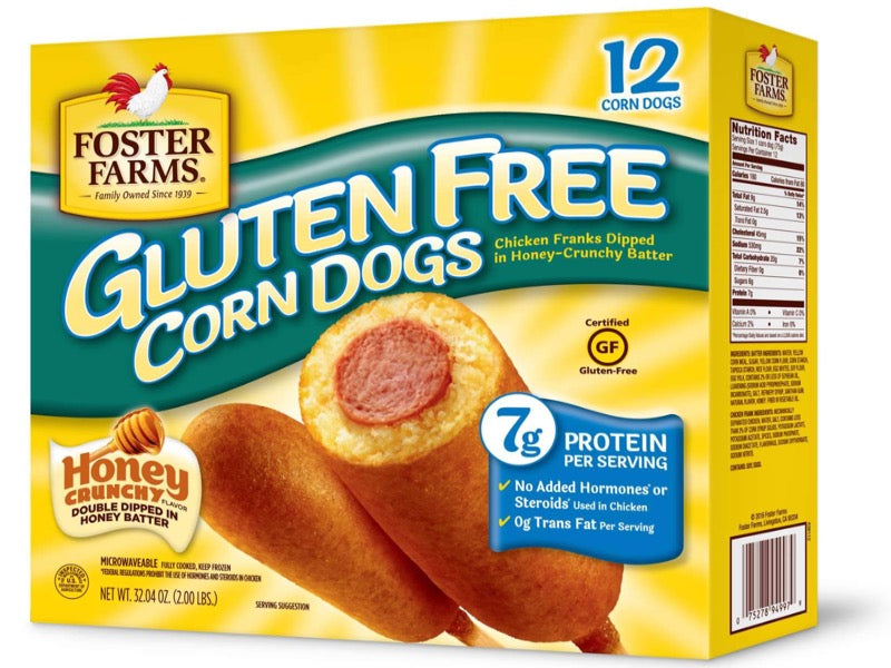 96 Ct. Case of Gluten Free Chicken Corn Dogs, Certified