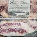 LOCAL RARE FIND -1.6-2.3  lb pack of Local American-Wagyu Beef Brisket Beef BACON (Choose Size)