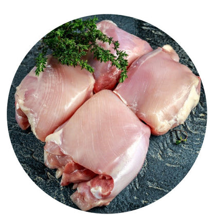 Chicken Thighs: 40 lb Case Farm Fresh Boneless, Skinless Natural - Utah