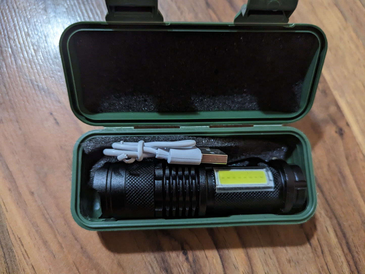 OVERSTOCK:  4  pack Small ,USB Rechargeable LED Flashlight with Waterproof Case