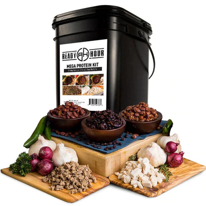 72 Servings of Mega Protein Freeze Dried Meats and Beans Kit (Chicken, Beef, Beans)