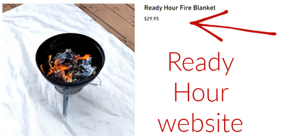 Ready Hour Fire Blanket, Protects Against Kitchen Fire, Coals from BBQ, etc.