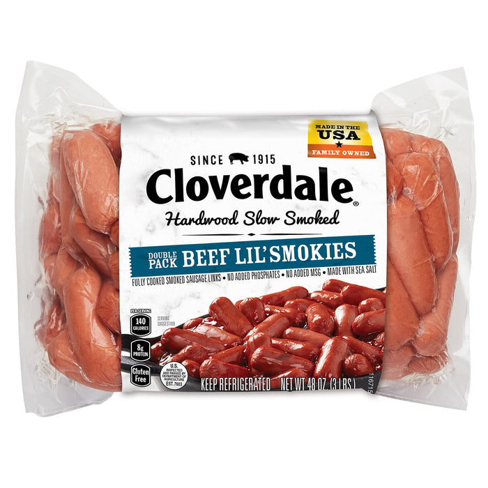 10 lb Case of All Beef Uncured Lil Smokies Cocktail Weenies, Casing, Gluten and MSG Free