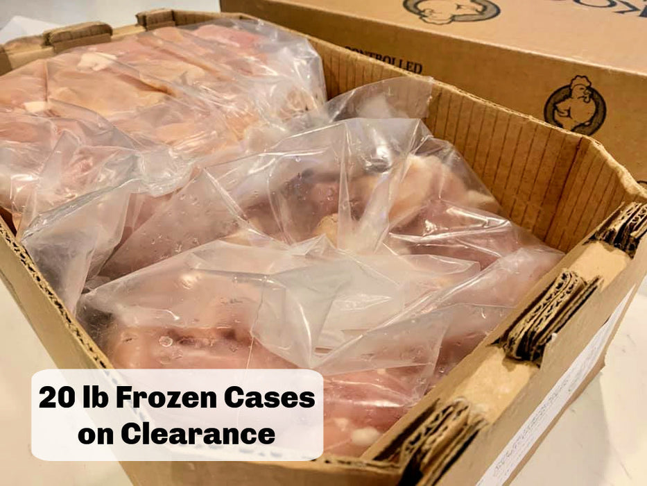 CLEARANCE DEAL: 20 lb. case - Bulk FROZEN Chicken Tenderloins: Boneless, Skinless, Antibiotic-Free, Cage Free, No Added Hormones or Steroids