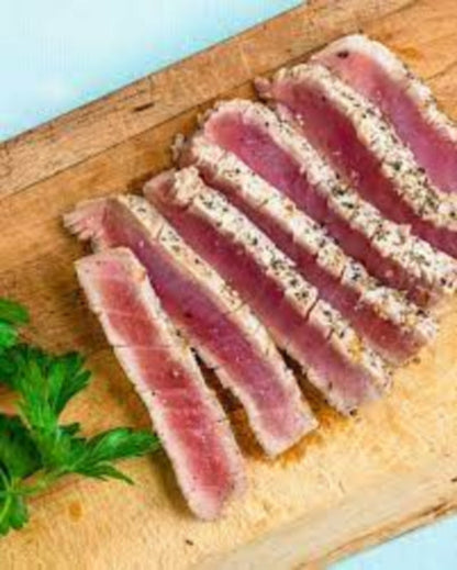 10 lb case: 4oz. Wild Caught Tuna Steaks, Grade AAA (Sushi Grade)