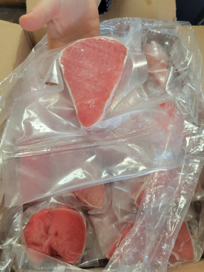 10 lb case: 4oz. Wild Caught Tuna Steaks, Grade AAA (Sushi Grade)