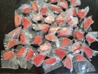 10 lb case: 4oz. Wild Caught Tuna Steaks, Grade AAA (Sushi Grade)