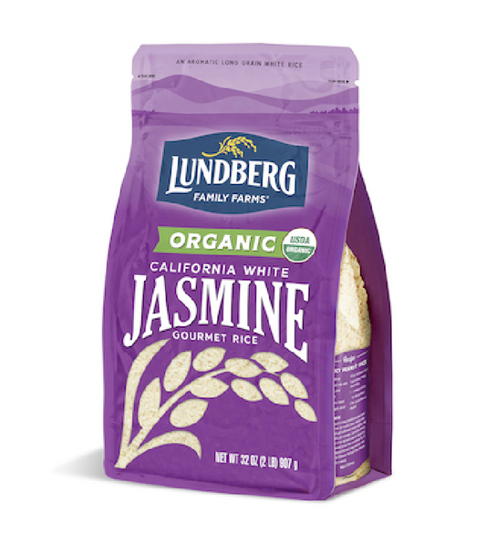 Clearance: 12 lb Case of Organic White Jasmine Rice, 2lb-6 in case