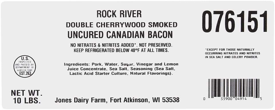 OVERSTOCK DEAL: 10 lb case of Frozen Uncured Natural Canadian Bacon