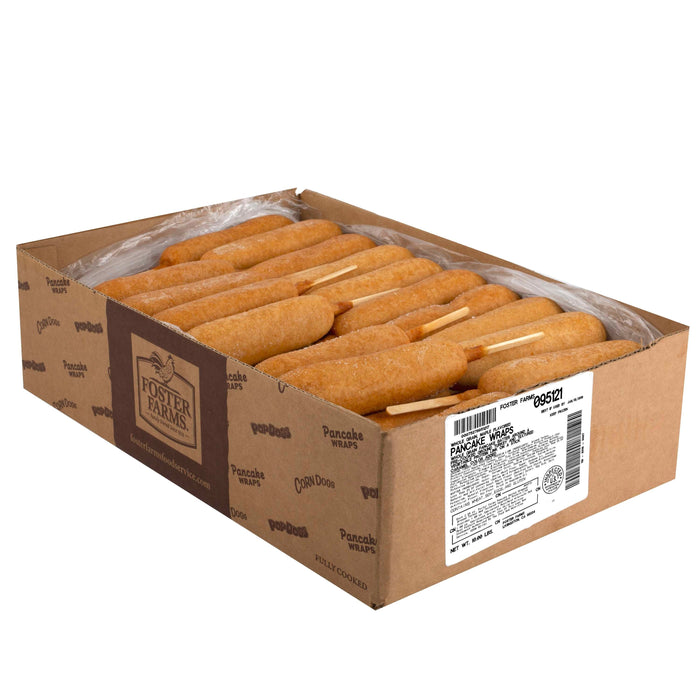 56ct Case of Whole Grain Turkey Sausage Pancake Wraps on a Stick (Breakfast Corn Dogs)
