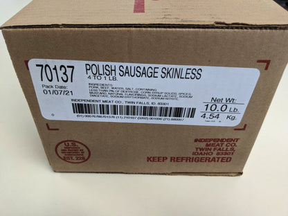 10 lb Old Fashioned Polish Sausage Dogs, Falls Brand Independent Meat Co, Twin Falls, ID