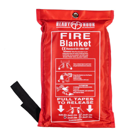 Ready Hour Fire Blanket, Protects Against Kitchen Fire, Coals from BBQ, etc.