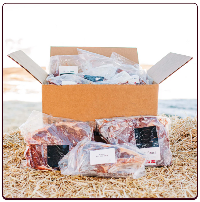 20 lbs. Local Grassfed/Finished Assorted Mixed Cuts Beef Box (Ground, Steak, Roast, etc) Golden Hour Farm