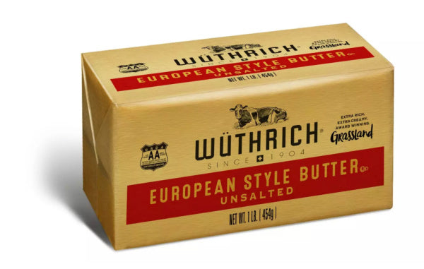 12 lb Case Wuthrich European Award Winning Grassland Butter (Unsalted)